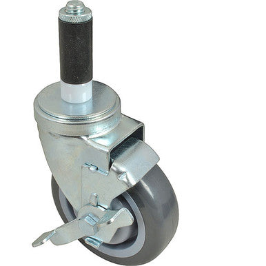 Caster,Stem , 4", W/Brk, Gry 15/16