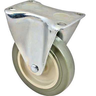 Caster, Plate, 4", Rgd, Gry 15/16