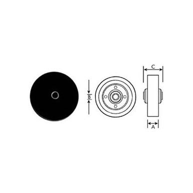4 in Standard-Duty Caster Wheel 15/16