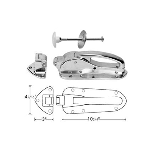 Premco PR102-F-6-1/2-G Latch, Chrome, with Fl Strike/Ir