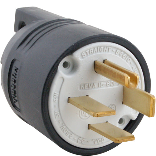 Hubbell HBL8461C 250V 4 Prong 3 Phase Straight Plug
