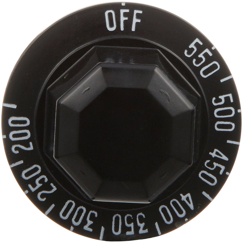 200° - 550°F Black Thermostat Dial for Vulcan Hart, Imperial – view 2