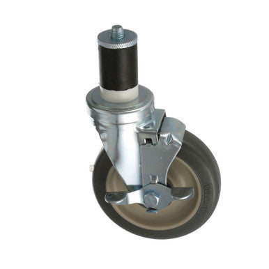 1 5/8 in Expanding Stem Swivel Caster w/ 5 in Polyurethane Wheel and Brake