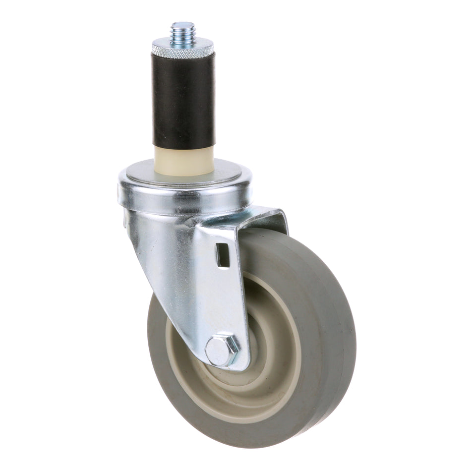 1/4 in Expanding Stem Caster with 4 in Rubber Wheel with O Brake – view 2