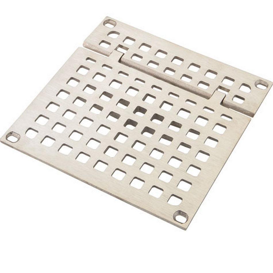 Hinged 7 3/8 in Square Brass Floor Drain Strainer