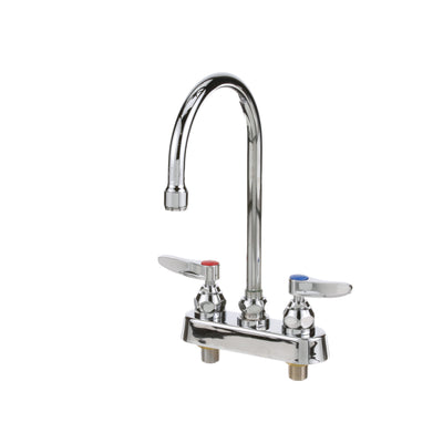 T&S Brass B-1141 4 in Deck Mount Heavy Duty Faucet w/ 5 3/4 in Gooseneck Spout