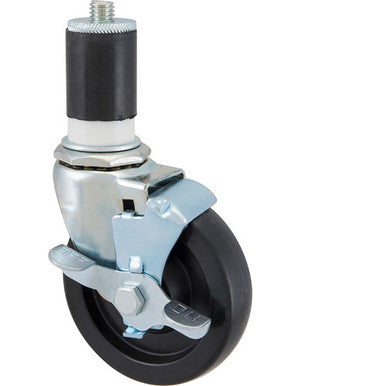 4 in Black Stem Caster W/Brake
