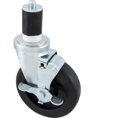 5 in Stem Caster W/Brake Black