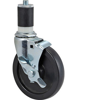 5 in Black Stem Caster W/Brake