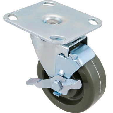 Caster, Plate4"Od, Hi-Temp W/ Brake