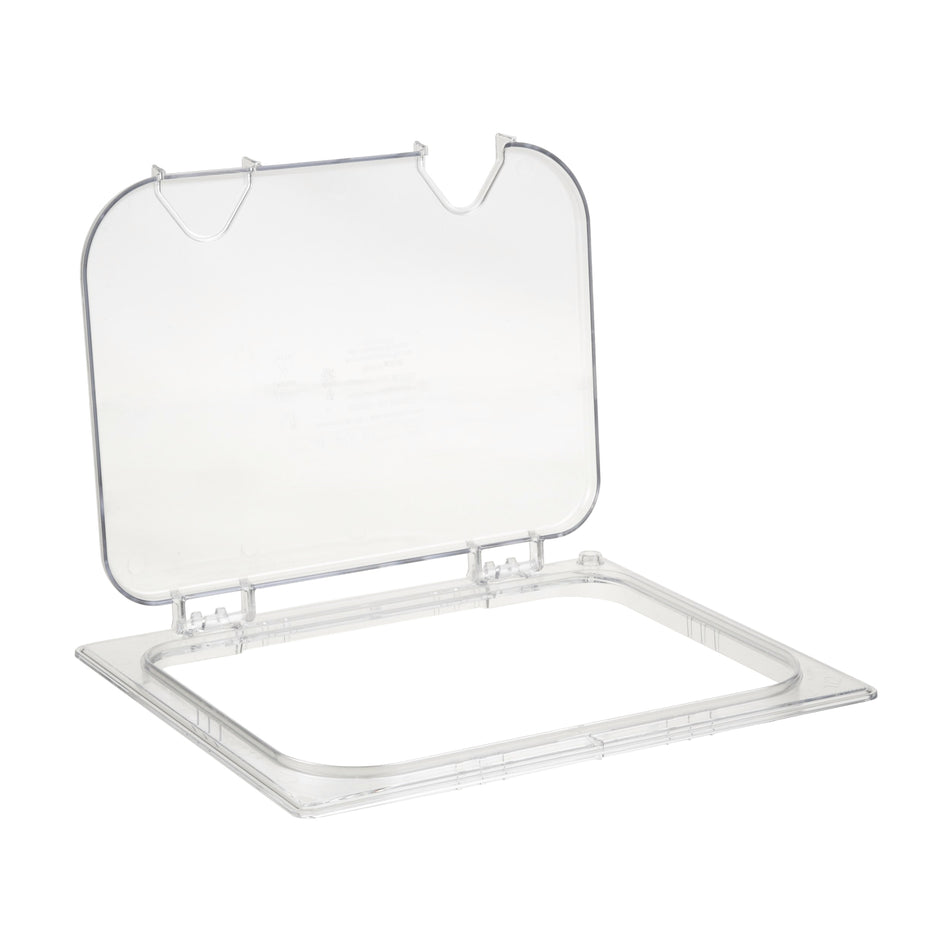 Carlisle 10239Z 1/2 Size Clear StorPlus™ Ez Access Hinged Notched Food Pan Cover