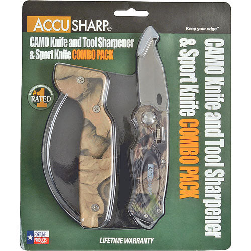 Sharpener and Sport Knife Combo Pack