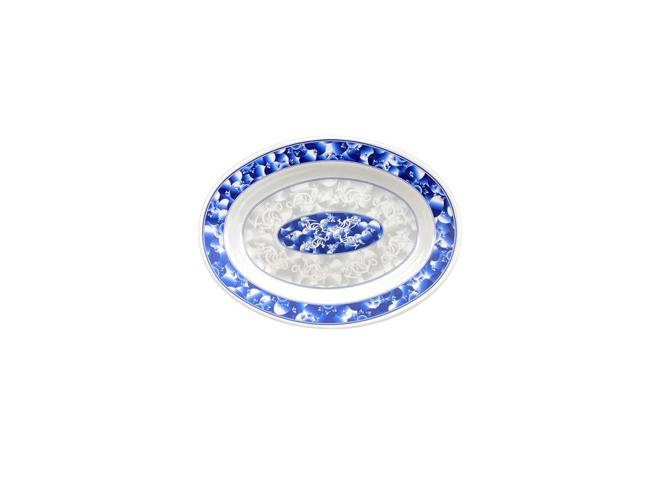 12 Pack 7 oz, 9" x 6-3/4" x 1-1/8", Deep Platter, Blue Dragon Dinnerware, Melamine, BPA Free, Dishwasher Safe, Break-Resistant, Shatter-Resistant, No Microwave, No Oven, NSF