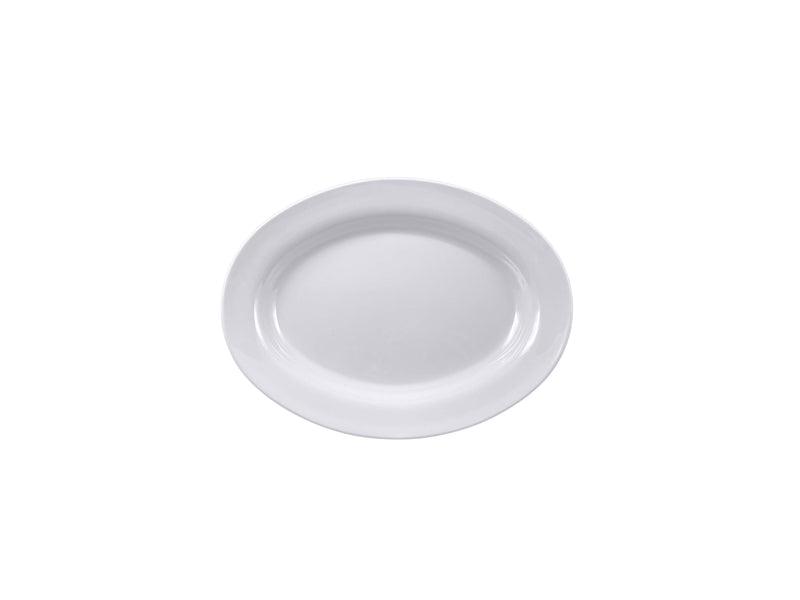 Thunder Group 2109TW 9 Inch 7oz Oval Deep Break-resistant Melamine Platter Imperial White