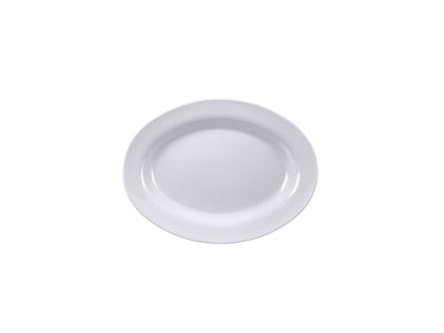 Thunder Group 2109TW 9 Inch 7oz Oval Deep Break-resistant Melamine Platter Imperial White
