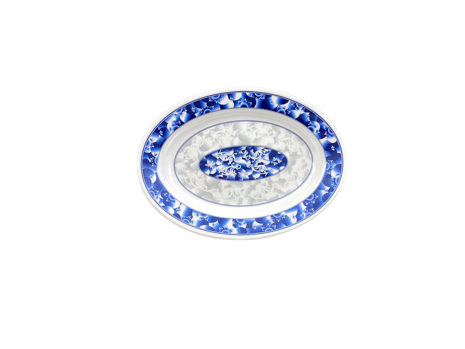 12 Pack 9 oz, 10" x 7-1/2" x 1-1/8", Deep Platter, Blue Dragon Dinnerware, Melamine, BPA Free, Dishwasher Safe, Break-Resistant, Shatter-Resistant, No Microwave, No Oven, NSF