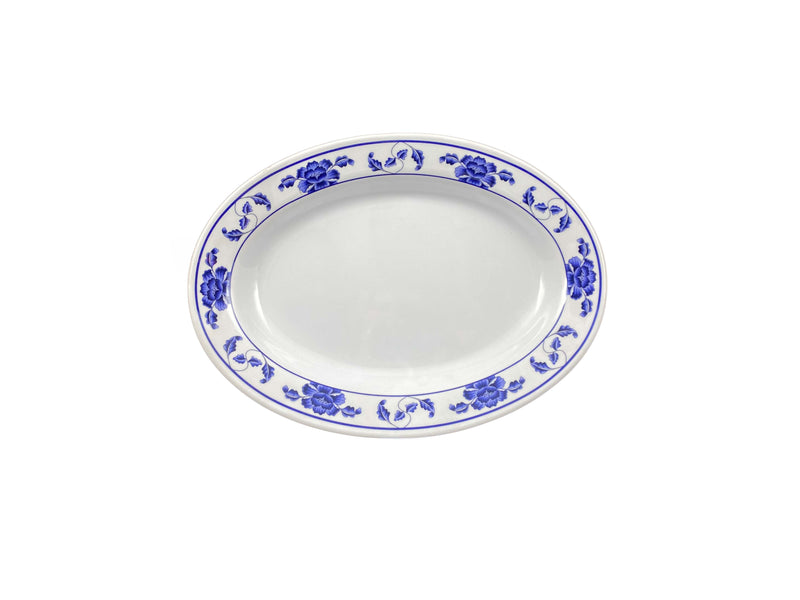 Thunder Group 2110TB 9 Oz Platter Deep Oval Break-Resistant Melamine