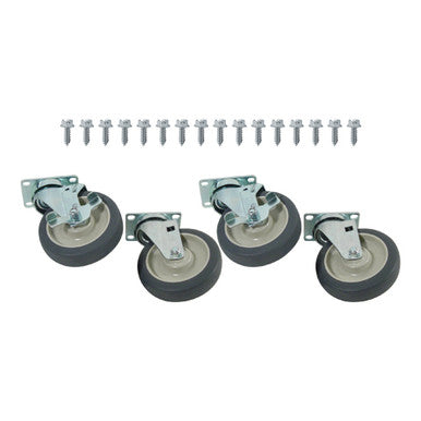 Extra Heavy Duty Swivel Plate Caster Set with  5 in Wheels