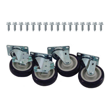 Heavy Duty Swivel Plate Caster Set with 4 in Wheels