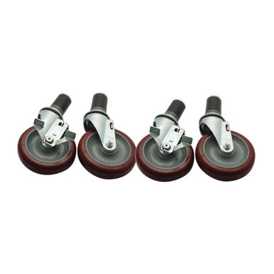 Heavy Duty 1 5/8 in Expanding Stem Caster Set with  5 in Wheels
