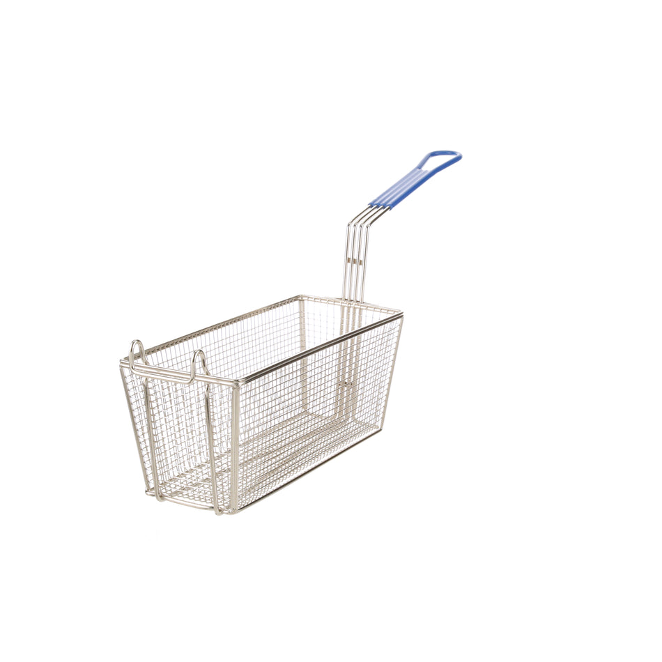 Winco 13 1/4 in x 5 5/8 in x 5 7/8 in Fry Basket with Blue Handle - FB-20