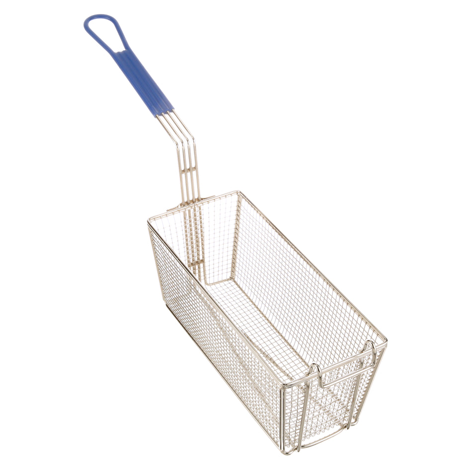 Winco 13 1/4 in x 5 5/8 in x 5 7/8 in Fry Basket with Blue Handle - FB-20