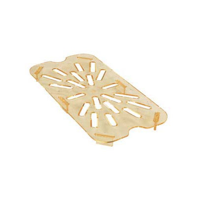 Cambro 1/4 Size Amber H-Pan™ High Heat Food Pan Drain Shelf Fourth Size, High Heat Plastic - 40HPD15
