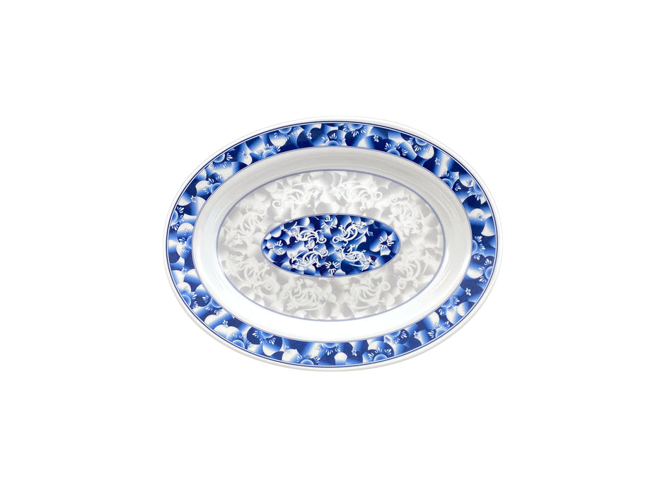 12 Pack 16 oz, 12" x 9" x 1-5/8", Deep Platter, Blue Dragon Dinnerware, Melamine, BPA Free, Dishwasher Safe, Break-Resistant, Shatter-Resistant, No Microwave, No Oven, NSF