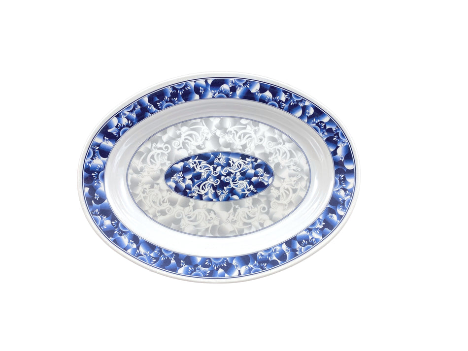 12 Pack 24 oz, 13" x 9-3/4" x 1-5/8", Deep Platter, Blue Dragon Dinnerware, Melamine, BPA Free, Dishwasher Safe, Break-Resistant, Shatter-Resistant, No Microwave, No Oven, NSF
