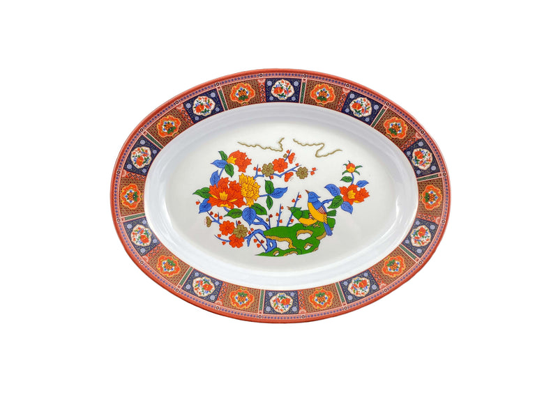 Thunder Group 2113TP 24 Oz Oval Deep Platter Melamine BPA Free Peacock