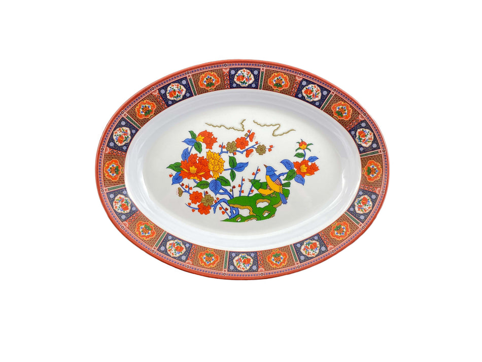 12 Pack 24 oz, 13" x 9-3/4" x 1-5/8", Deep Platter, Peacock Dinnerware, Melamine, BPA Free, Dishwasher Safe, Break-Resistant, Shatter-Resistant, No Microwave, No Oven, NSF