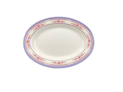 Thunder Group 2114AR 28 Oz Platter Oval Deep Break-Resistant Melamine Rose