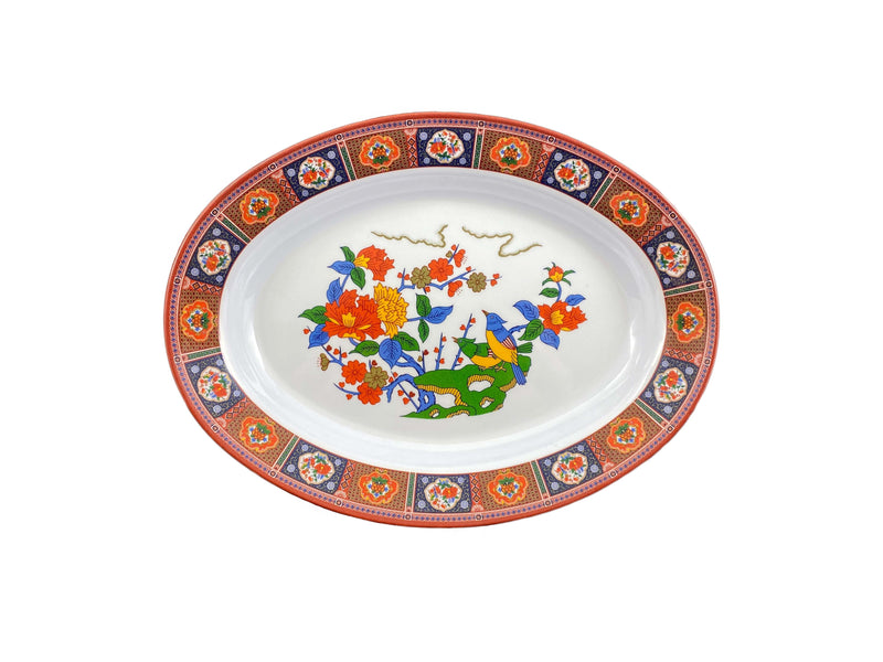 Thunder Group 2114TP 28 Oz Oval Deep Platter Melamine Break-Resistant Peacock