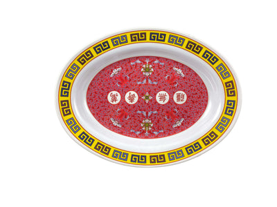Thunder Group 2114TR 28 Oz Oval Platter with Break-Resistant Melamine