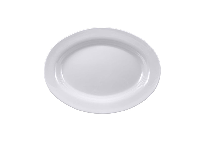 Thunder Group 2114TW 14-1/8 Inch Oval Platter 28 Oz Deep Break-resistant Melamine