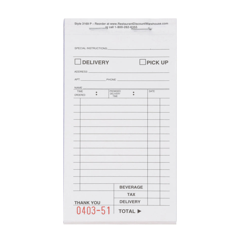 KNG 3169PAD 3 Part Padded Guest Checks