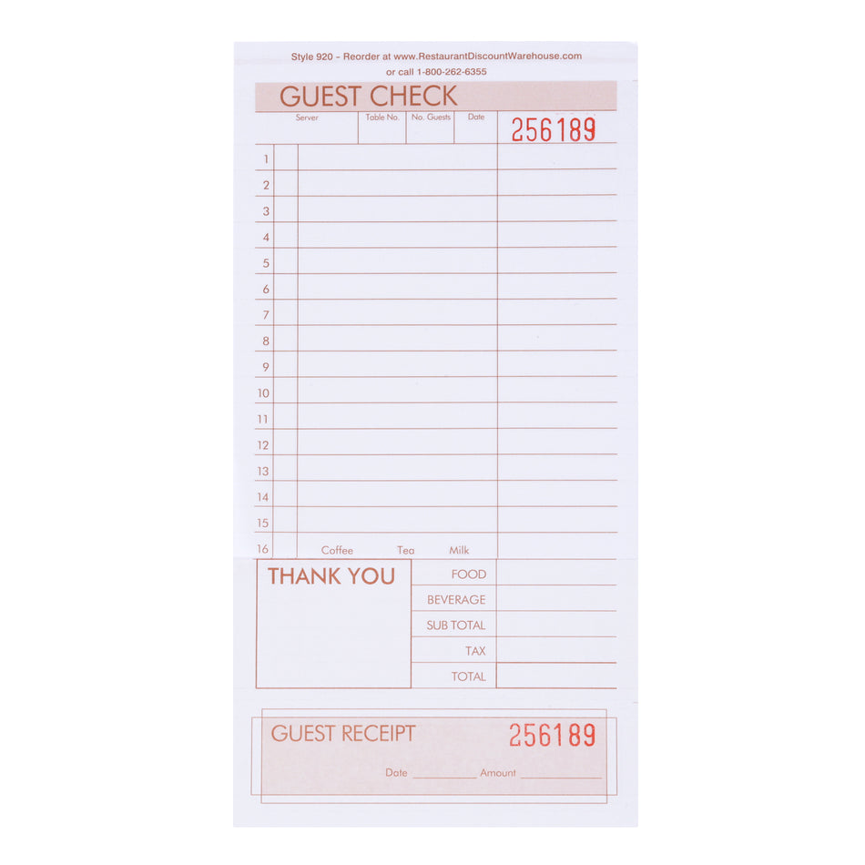 KNG 3175LSE 2 Part Guest Checks