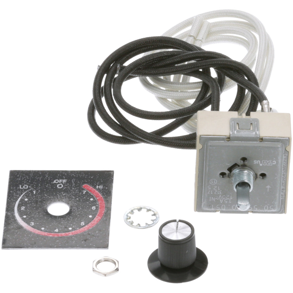 120V Infinite Switch with Label and Knob for Hatco – view 2