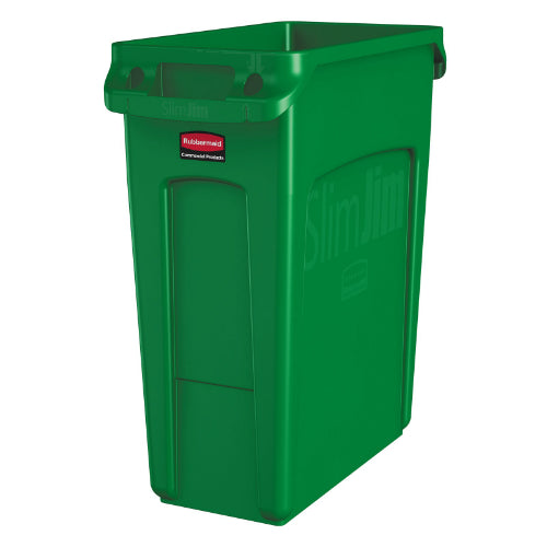 Rubbermaid 1955960 16 gal Green Slim Jim® Waste Container