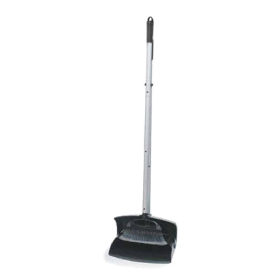 Carlisle 36141603 30 Inch Lobby Pan and Broom Set with Adjustable Handle Plastic Black