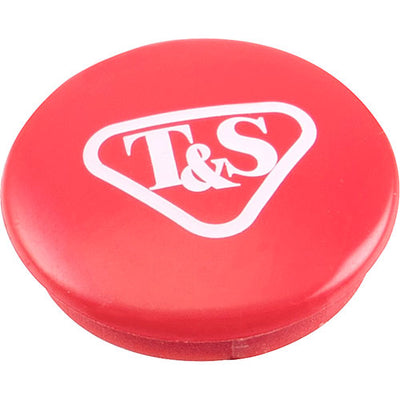T&S Brass Red Press In Index Button Polypropylene (B-1120-QT, B-1122-XS-V22CR) - 001193-19NS