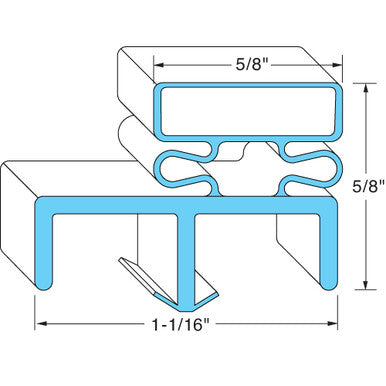 27 3/4 in x 78 1/2 in Left Hinged Door Gasket Replaces Norlake 037453 28-1