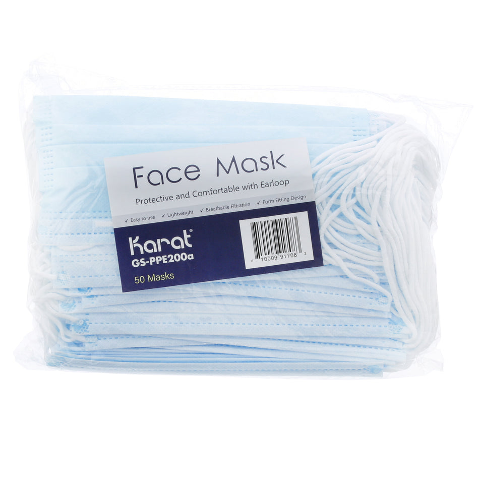 Karat GS-PPE200A 3 - Ply Face Masks