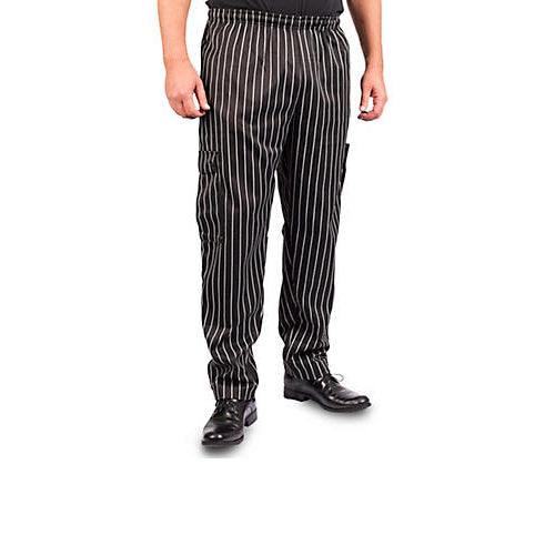 KNG Small Striped Baggy Cargo Chef Pants