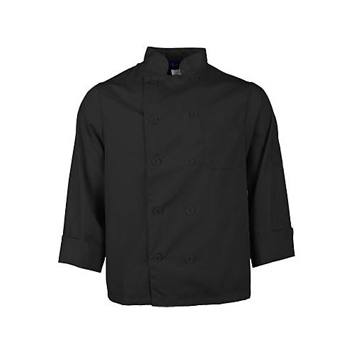 KNG M Lightweight Long Sleeve Black Chef Coat