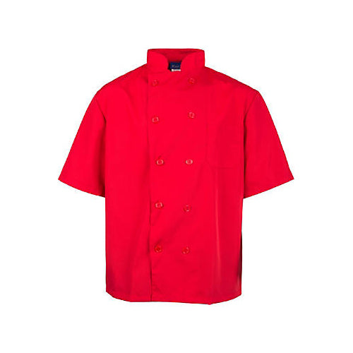 KNG 2XL Lightweight Short Sleeve Red Chef Coat