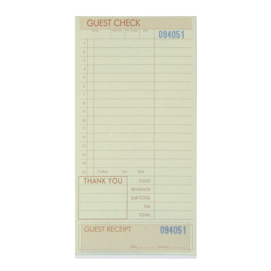 KNG 3170PAD 3 - Part Padded Guest Checks