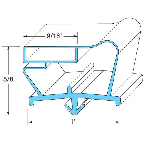 23 1/8 in x 15 1/8 in 4-Sided Door Gasket - Replaces Beverage-Air 703-963D-41