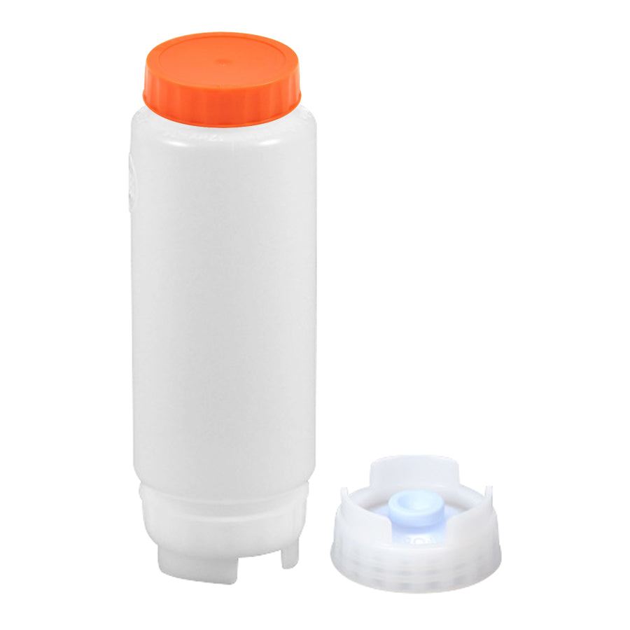 FIFO CB12-350-150-6 12 oz Squeeze Bottle - Light Blue Viscous Valve & Orange Label Cap 6pk