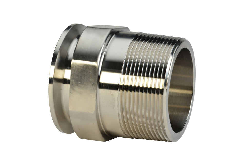 2"x1.5" Clamp X Male NPT Adapter (21MP)  - T304 Stainless Steel - Wayland Industries - W421MP-2X15